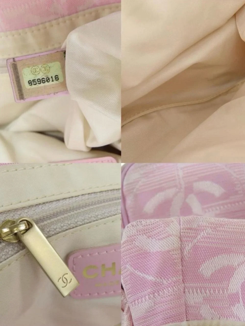 CHANEL Pink CC logo Travel Ligne Tote